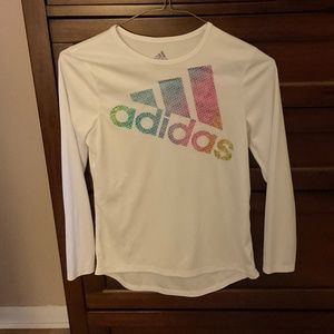Adidas white long sleeve shirt. Size M (10-12)